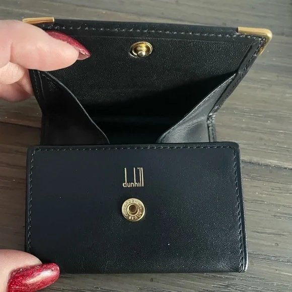 EUC, Dunhill Black Leather Coin/Money Pouch. Small & Sleek. - Picture 3 of 4